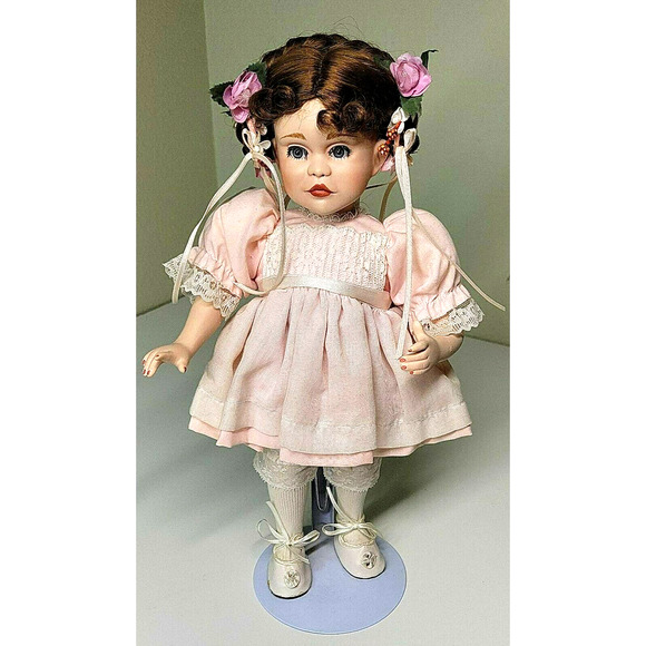 Vintage Porcelain Doll Braided Hair, a Party for Sarah By Patricia Ross 14" - Picture 1 of 6
